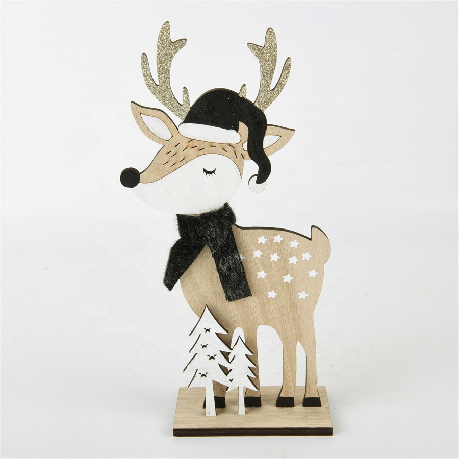 Wood Christmas Deer Decoration Gifts